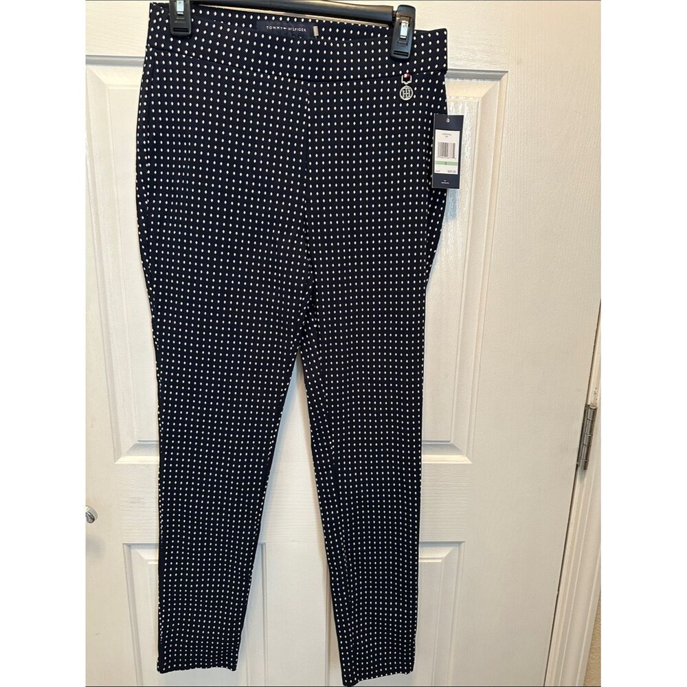 Tommy Hilfiger Navy Skinny Pants with White Dot Print